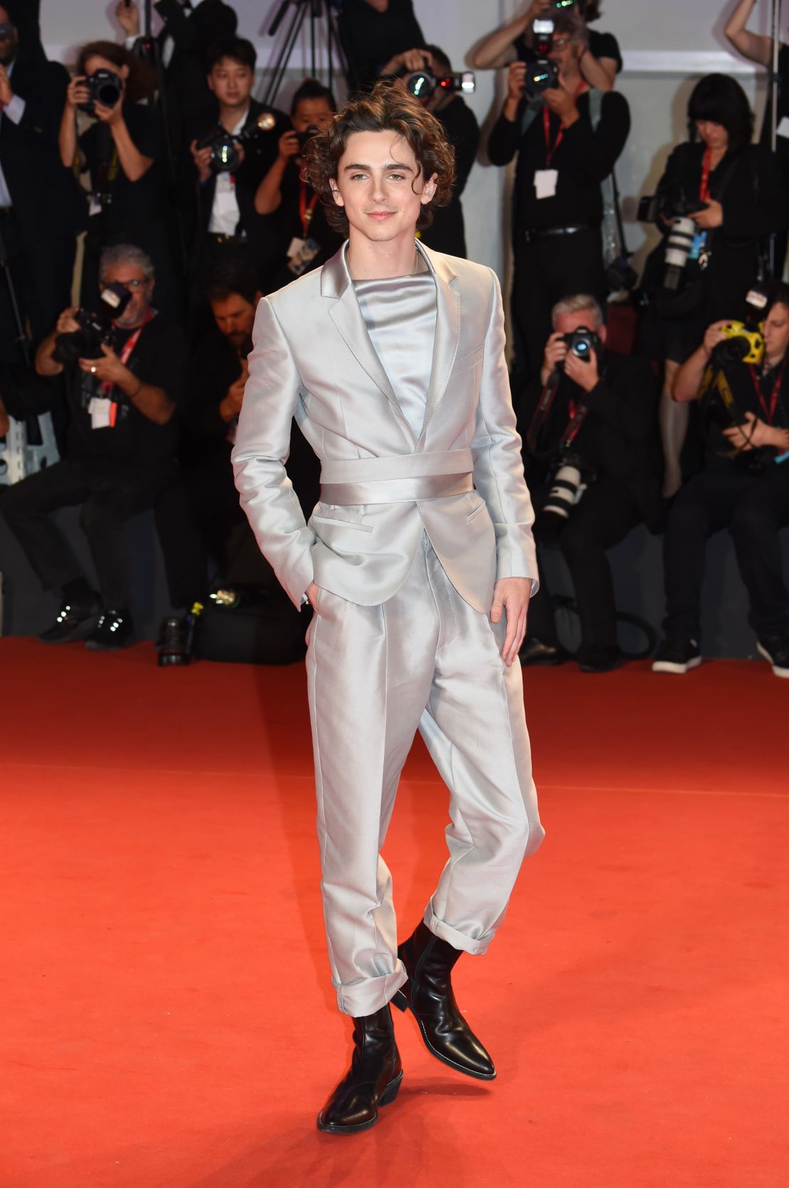 Yet another viral Timothee Chalamet fashion moment -- the star turned to Haider Ackermann for the premiere of "The King" in 2019. 