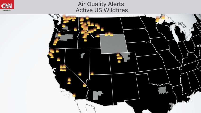 us active wildfires and air quality alerts