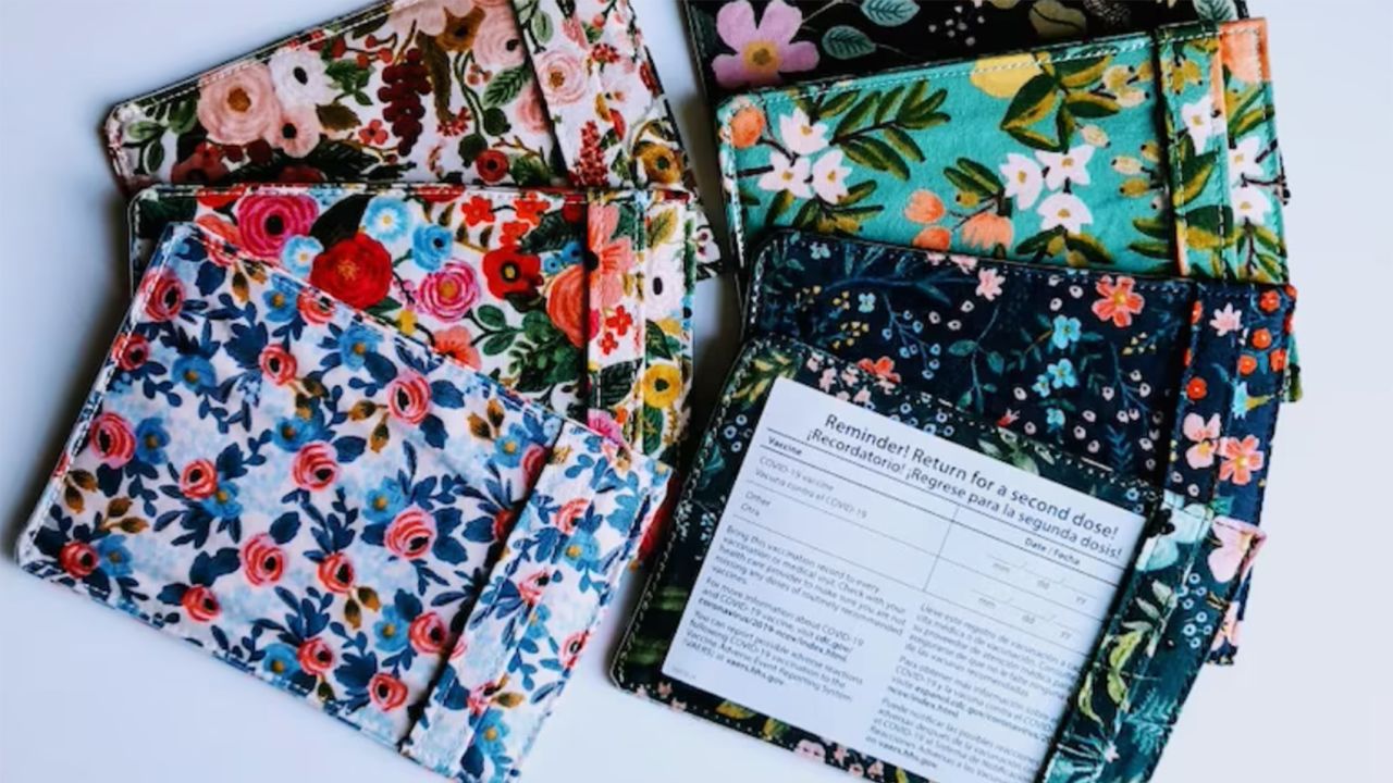 QueentopazCreations Rifle Paper Co Vaccination Card Holder