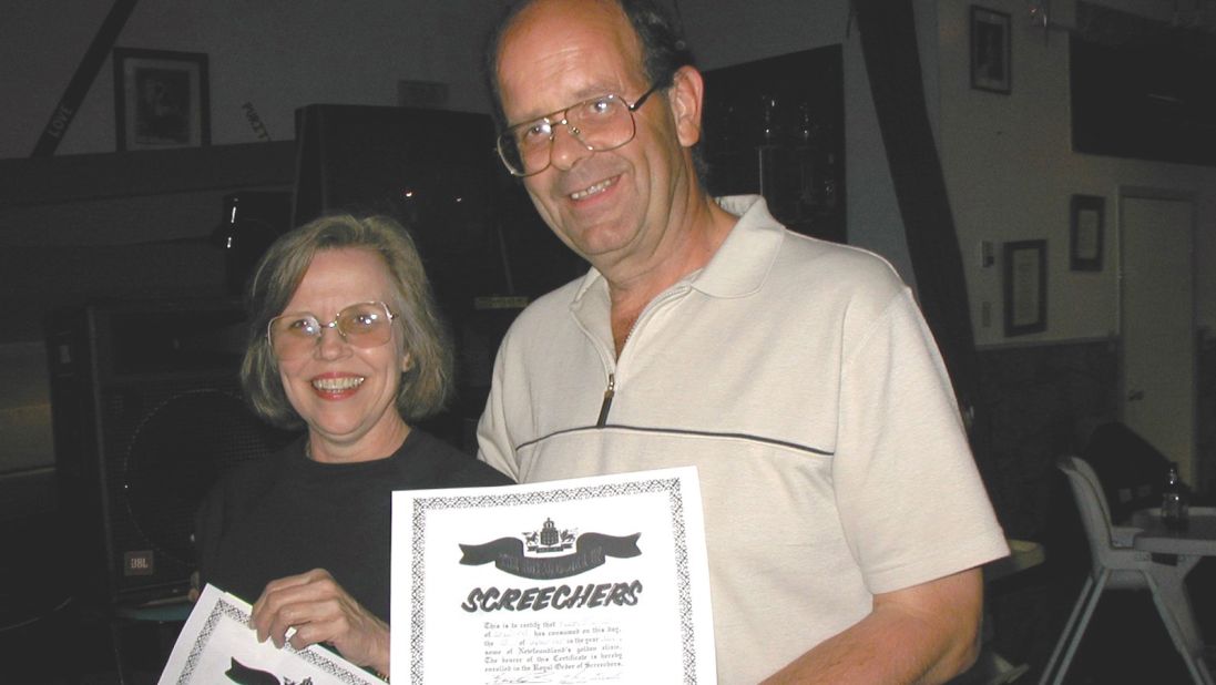 <strong>Screechers:</strong> One evening, Diane and Nick were designated "honorary Newfoundlanders" via a Screech-In, a local tradition which involves several steps, including kissing a cod.
