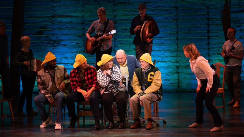 <strong>Global hit:</strong> Now a filmed version of the award-winning show is set to premiere internationally on Apple TV+ on September 10, 2021. Here's the Broadway versions of Nick (Jim Walton) and Diane (Sharon Wheatley) at the Screech-In ceremony in the show.