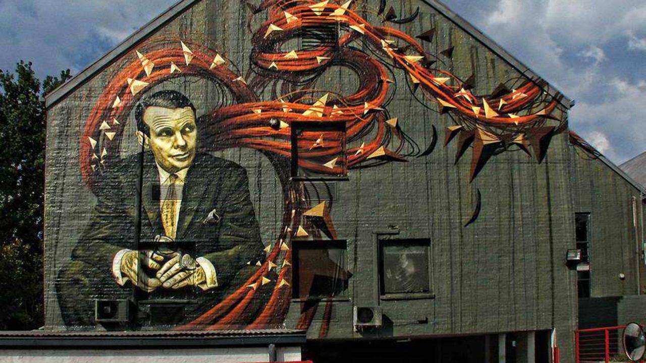 A mural of advertising agency founder David Ogilvy at the company's offices in Johannesburg.