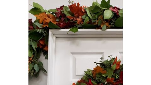 Dried Fall Leaves and Salal Garland
