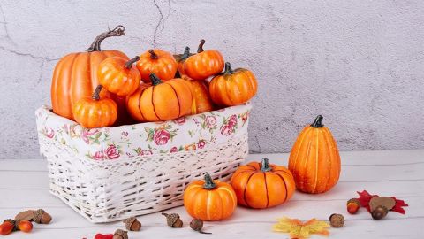 Artificial Orange Pumpkins