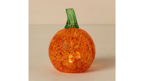 Pumpkin glass candle holder