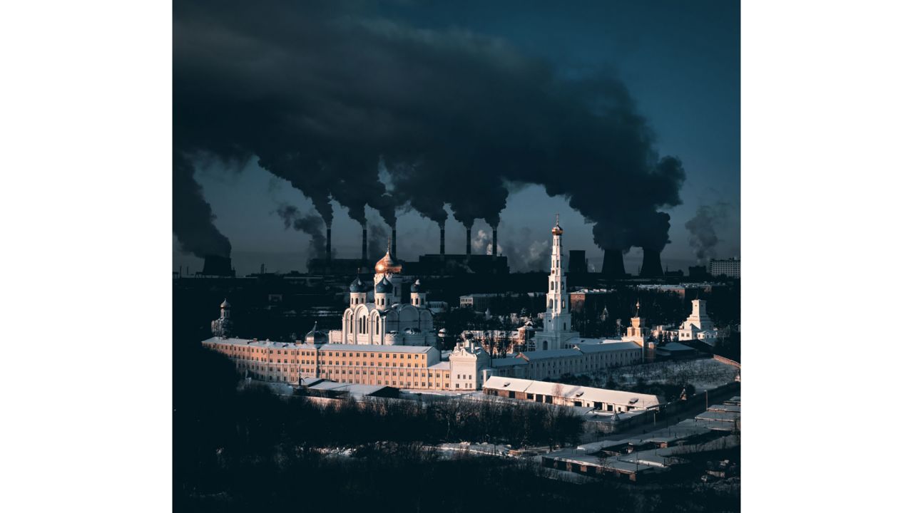 Sergei Poletaev of Russia won the Urban category with this image of a 500-year-old monastery near Moscow with a power plant behind it.