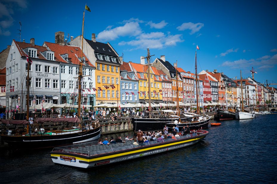 <strong>4. Copenhagen, Denmark:</strong> The Danish city of Copenhagen was praised for being an easy city to relax in. Pictured here: the Nyhavn, a 17th-century waterfront, canal and tourist attraction in Copenhagen in June 2021.