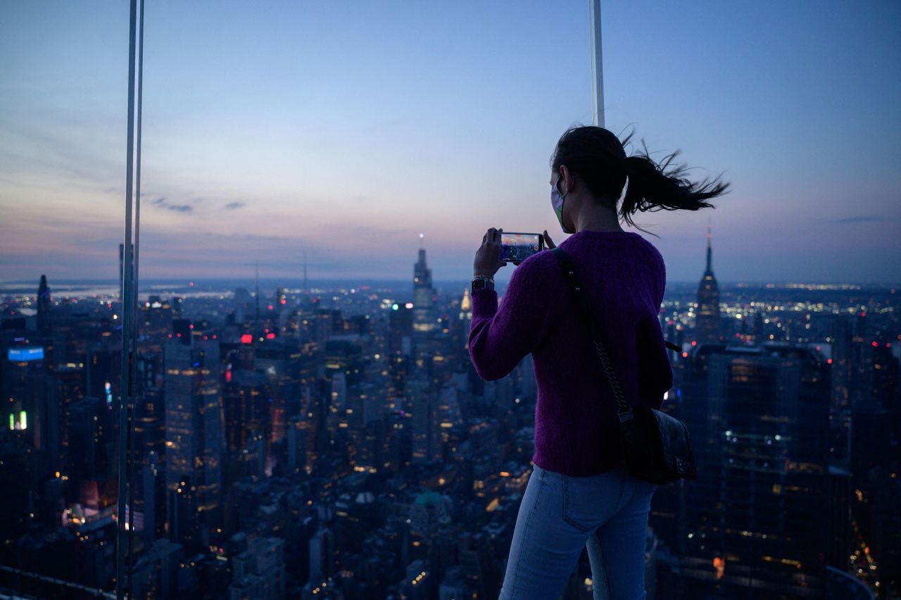 <strong>5. New York, USA:</strong> New York was commended for its resilience by Time Out and was also named the "most exciting" city in the world. Pictured here: the Manhattan skyline from the Edge viewing deck in June 2021. 
