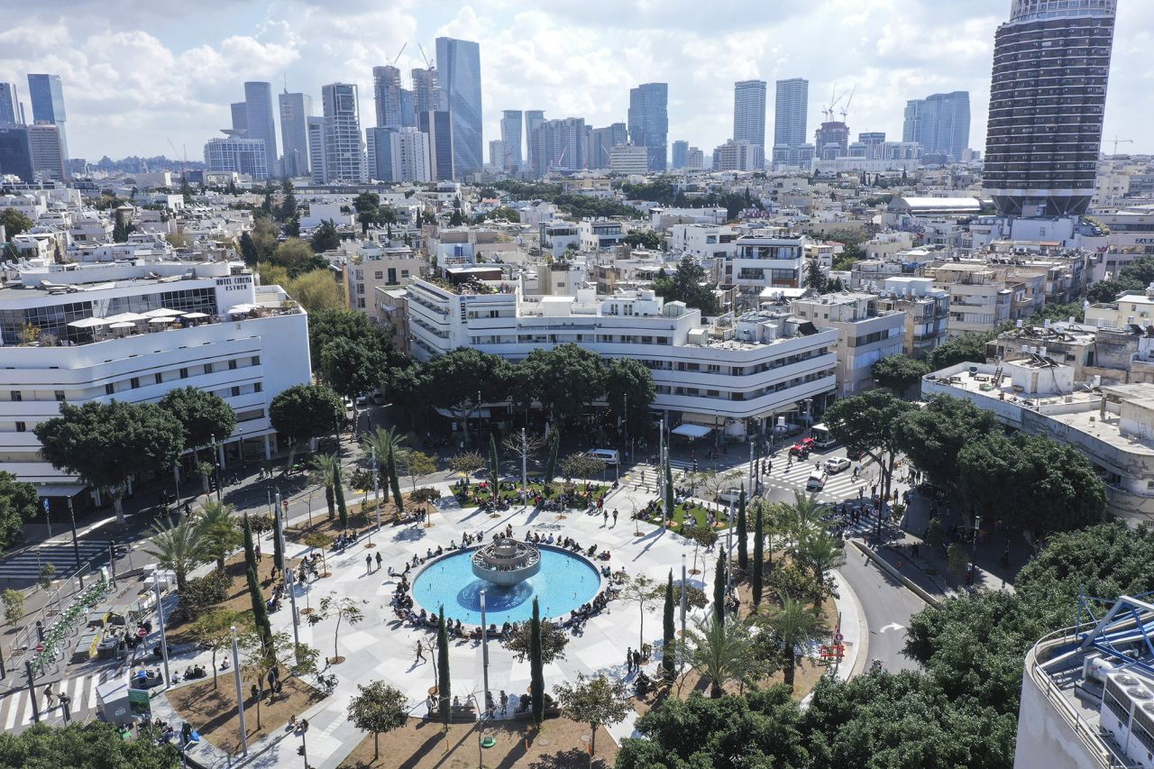 <strong>8. Tel Aviv, Israel:</strong> The city of Tel Aviv is number eight on Time Out's list. Pictured here: Dizengoff Square in March 2021.