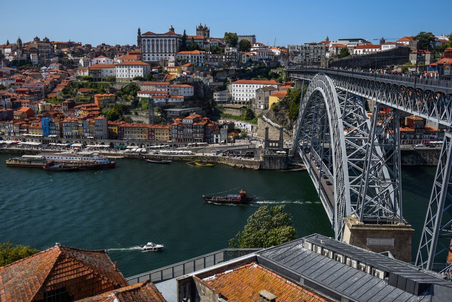 <strong>9. Porto, Portugal:</strong> The coastal city of Porto in Portugal gained a spot in the top 10 thanks to its friendly vibe, according to Time Out. Pictured here: the city's Dom Luís I Bridge