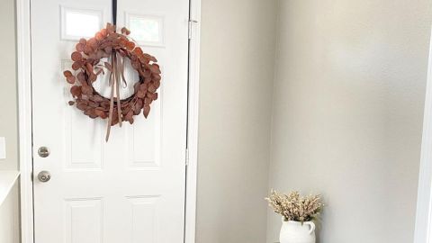 Hearth & Hand with faux rusty magnolia eucalyptus plant wreath