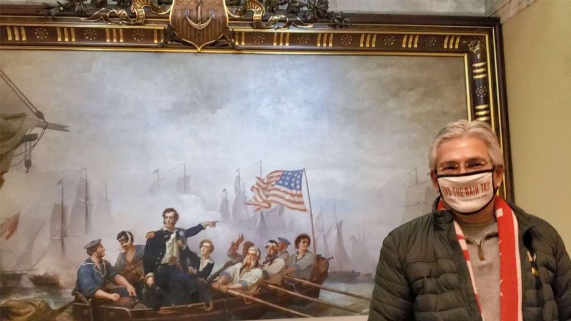 Frank Scavo inside the US Capitol on January 6, 2021. 