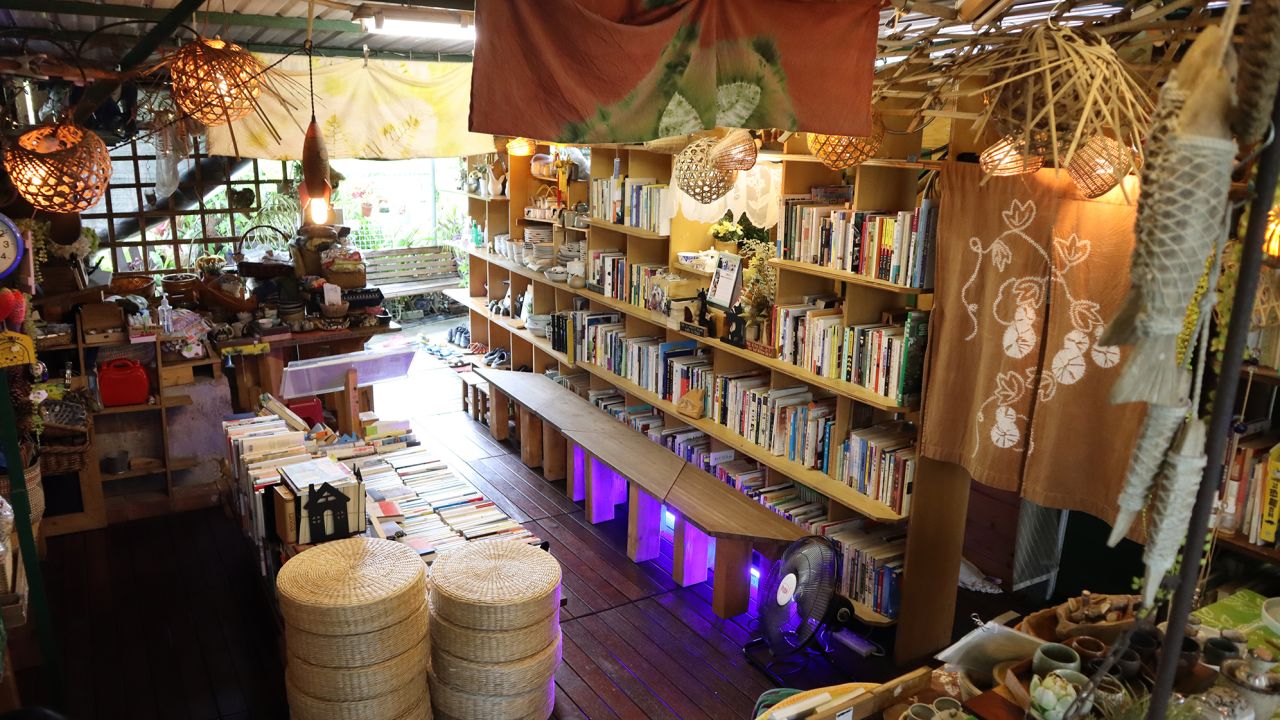 The semi-open book house managed to survive Typhoon Mangkhut in 2018.
