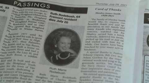 Jim Rodebush's wife Ruth died of Covid-19 in July.