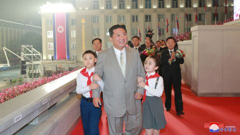 North Korea leader Kim Jong Un attends a military parade held to mark the 73rd founding anniversary of North Korea in Pyongyang in this undated image supplied by North Korea's Korean Central News Agency on September 9, 2021. 
