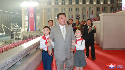 North Korea leader Kim Jong Un attends a military parade held to mark the 73rd founding anniversary of North Korea in Pyongyang in this undated image supplied by North Korea's Korean Central News Agency on September 9, 2021.