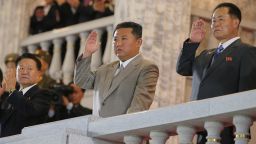 North Korea leader Kim Jong Un (C) attends a paramilitary parade held to mark the 73rd founding anniversary of the republic at Kim Il Sung square in Pyongyang in this undated image supplied by North Korea's Korean Central News Agency on September 9, 2021.    KCNA via REUTERS    ATTENTION EDITORS - THIS IMAGE WAS PROVIDED BY A THIRD PARTY. REUTERS IS UNABLE TO INDEPENDENTLY VERIFY THIS IMAGE. NO THIRD PARTY SALES. SOUTH KOREA OUT. NO COMMERCIAL OR EDITORIAL SALES IN SOUTH KOREA.