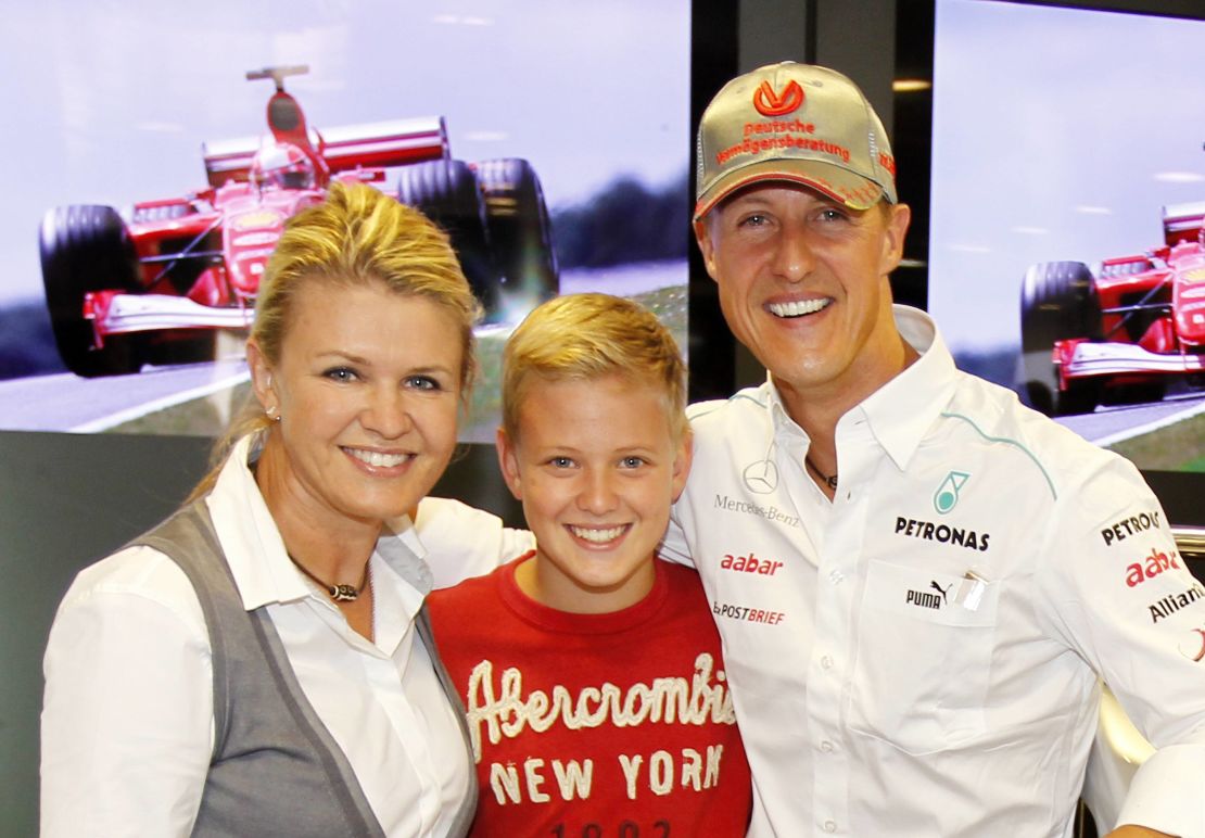 Corinna, Michael und Mick Schumacher in Stuttgart, Germany on August 30, 2012.