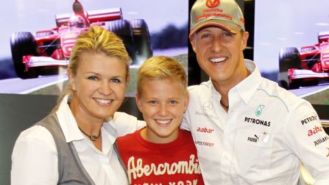 Corinna, Michael und Mick Schumacher in Stuttgart, Germany on August 30, 2012.