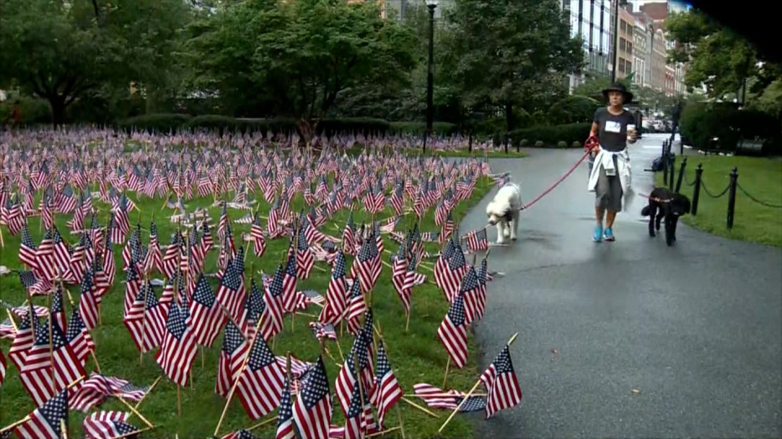 2,997 flags were planted in the 9/11 Garden of Remembrance.