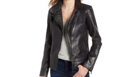 Bernardo Leather Moto Jacket