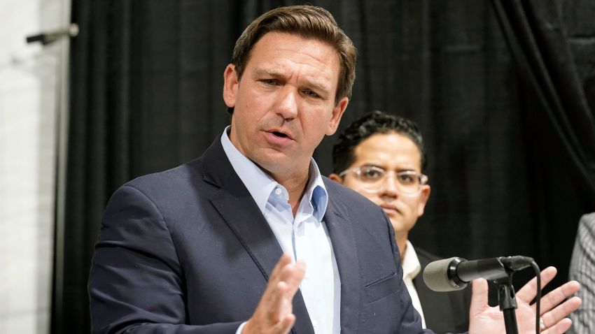 In this Wednesday, Aug. 18, 2021 file photo, Florida Governor Ron DeSantis speaks at the opening of a monoclonal antibody site in Pembroke Pines, Fla. Florida Gov. Ron DeSantis has appealed a judge's ruling that the governor exceeded his authority in ordering school boards not to impose strict mask requirements on students to combat the spread of the coronavirus. The governor's lawyers took their case Thursday, Sept. 2, 2021 to the 1st District Court of Appeal in Tallahassee.