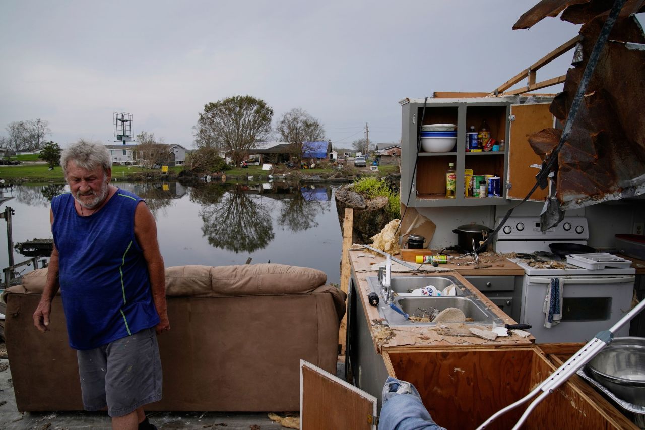 Philip Adams walks through what remains of his living room and kitchen at his destroyed home in Lockport, Louisiana, on Monday, September 6. <a href="https://www.cnn.com/2021/08/28/weather/gallery/hurricane-ida/index.html" target="_blank">Hurricane Ida slammed into Louisiana</a> with devastating force on August 29, leaving more than 1 million customers without power as it flooded homes, ripped off roofs and trapped residents in dangerous rising waters.