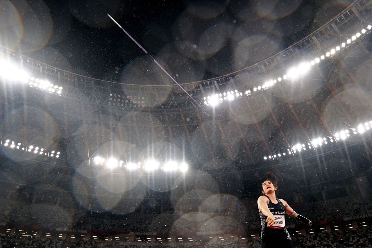 New Zealand's Holly Robinson throws the javelin during the Paralympic Games in Tokyo on Friday, September 3. She went on to win the gold medal.