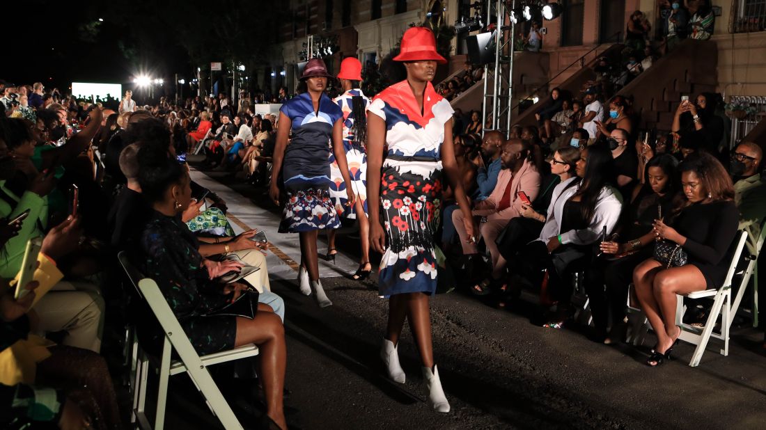 Pharrel-esque hats made an appearance at a runway show by Harlem's Fashion Row.