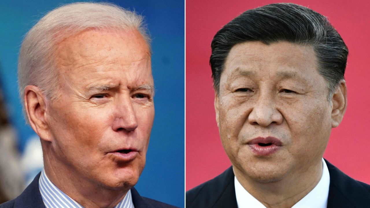 (COMBO) This combination of file pictures created on June 08, 2021, shows US President Joe Biden (L) speaking at the Eisenhower Executive Office Building in Washington, DC on June 2, 2021; and Chinese President Xi Jinping speaking on arrival at Macau's international airport on December 18, 2019. - The US Senate was poised to pass a huge industrial policy bill on June 8, 2021, aimed at countering a surging economic threat from rival China, overcoming partisan divisions to pump more than $170 billion into research and development. The bill would need to return to the House of Representatives for a final vote, but it is expected to win final passage and be signed into law by President Joe Biden. (Photos by MANDEL NGAN and Anthony WALLACE / AFP) (Photo by MANDEL NGAN,ANTHONY WALLACE/AFP via Getty Images)