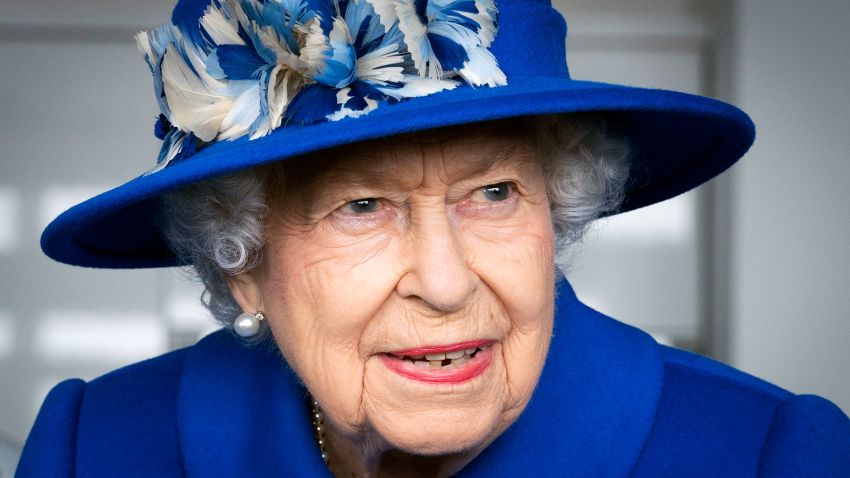 GLASGOW, SCOTLAND - JUNE 30: Queen Elizabeth II visits Skypark in Glasgow to receive a briefing from the UK Space Agency and view satellite production, as part of her traditional trip to Scotland for Holyrood Week on June 30, 2021 in Glasgow, Scotland. The visit marks the 95-year-old's first official visit north of the border since the death of her husband, the Duke of Edinburgh.  (Photo by Jane Barlow-WPA Pool/Getty Images)