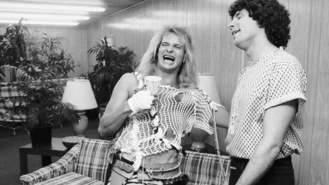 Nothing says vintage MTV like a good '80s rock music video with big hair and big guitar solos. Few did it better than Van Halen -- and the late Eddie Van Halen on guitar was magic. Frontman David Lee Roth hangs out with MTV VJ Mark Goodman here in 1983.