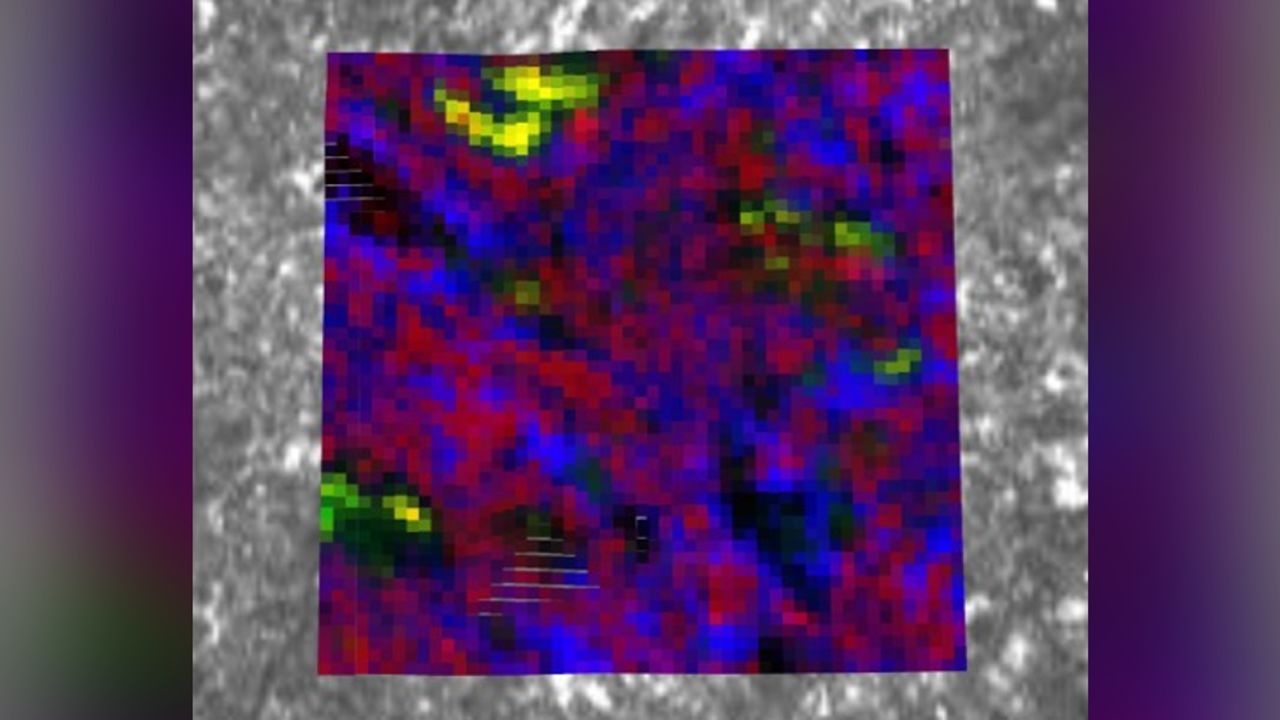 The rover's PIXL instrument, or Planetary Instrument for X-ray Lithochemistry, revealed salt minerals (in yellow). Salt crystals could have trapped bubbles of ancient water.