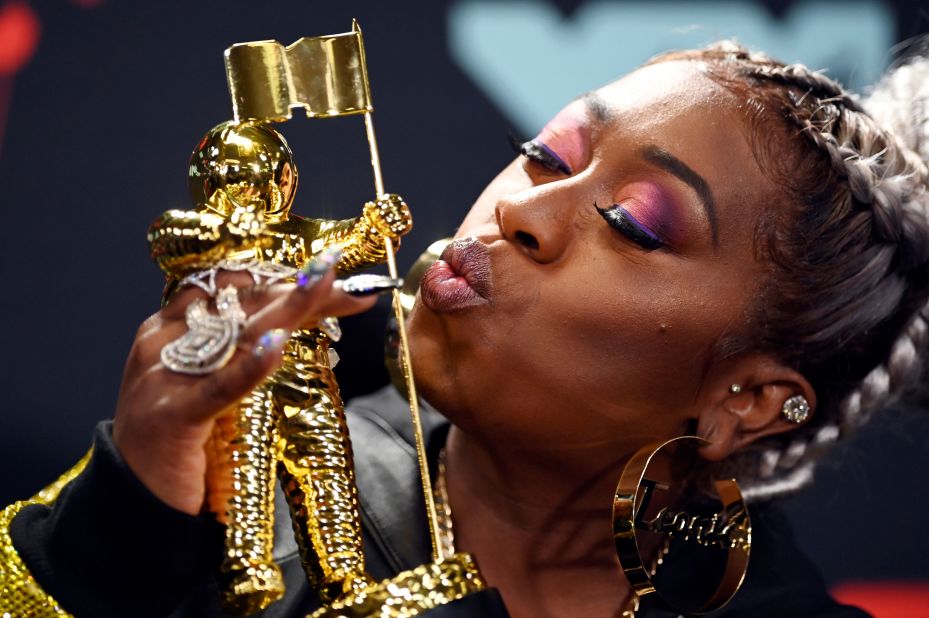 The incomparable Missy Elliott received The Video Vanguard Award at the 2019 VMAs and showed love for her "Moonman." The trophy's title was changed to a gender-free "Moon Person" in 2017.