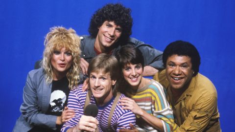 MTV's original VJs Mark Goodman, Nina Blackwood, Alan Hunter, Martha Quinn and JJ Jackson (Photo by Mark Weiss/WireImage)