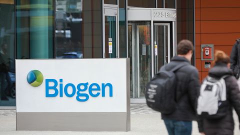 Biogen headquarters in Cambridge, Massachusetts, on March 21, 2019.