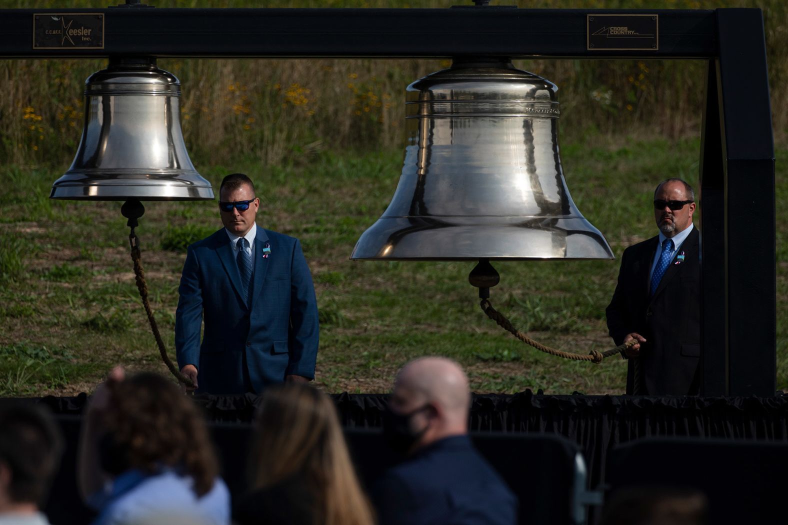 Bells are rung during the ceremony near Shanksville in honor of the passengers and crew members who died on 9/11.