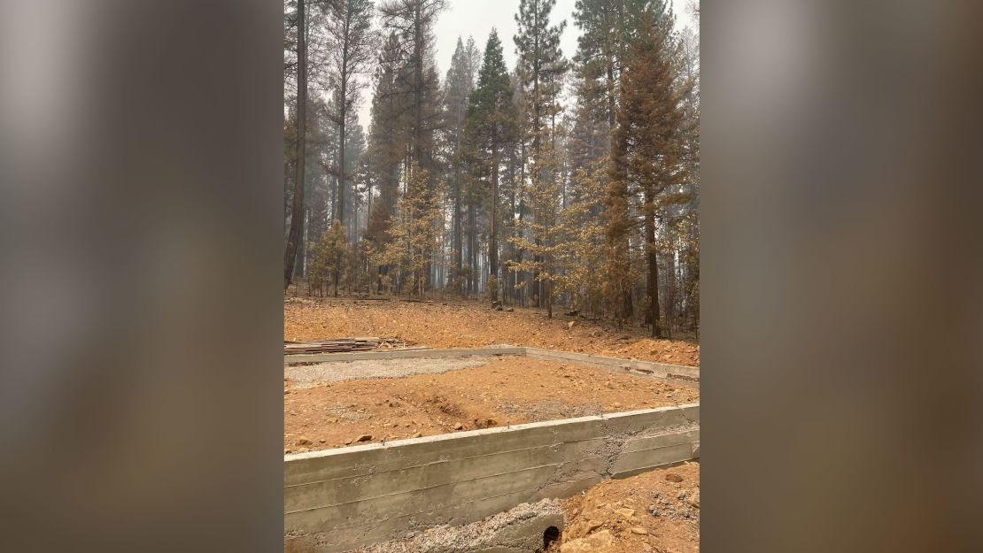 The foundations of the Carters' home in Greenville after the fire.