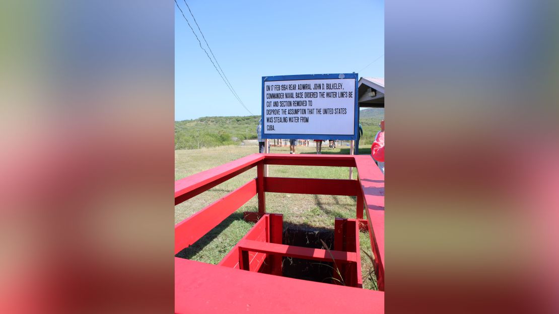 The US cut off the water line they shared with Cuba in 1964 after Fidel Castro complained that the US was stealing water from Cuba. A red marker near the North East Gate commemorates the spot where the water line was cut.
