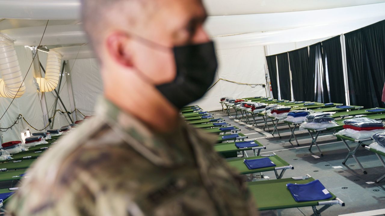 A tent is prepared to house Afghan refugees at Fort Bliss' Doña Ana Village in Chaparral, N.M., Friday, Sept. 10, 2021.
