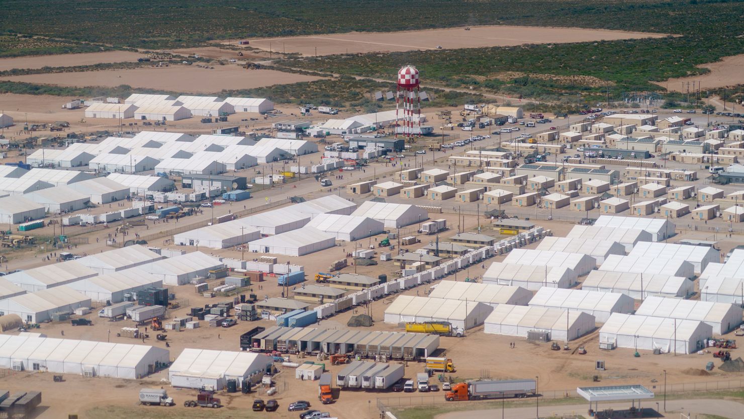 Tents are set up at Fort Bliss' Do?a Ana Village where Afghan refugees are being housed in Chaparral, New Mexico, on Friday, September 10, 2021. 