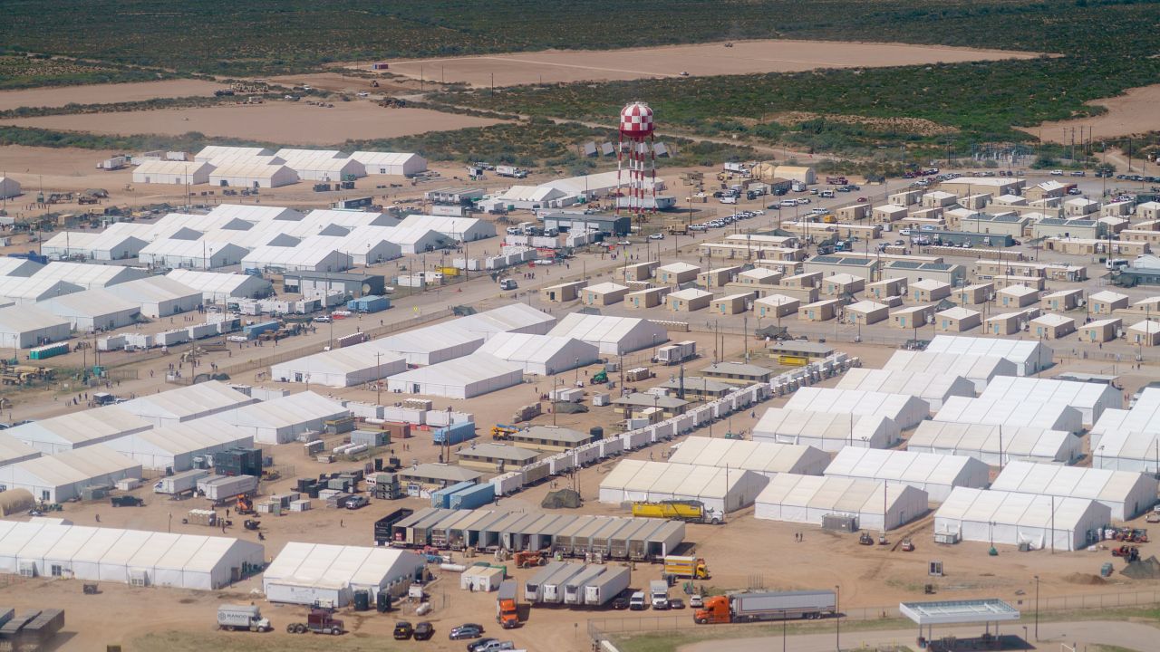 Tents are set up at Fort Bliss' Doña Ana Village where Afghan refugees are being housed in Chaparral, New Mexico, on Friday, September 10, 2021. 