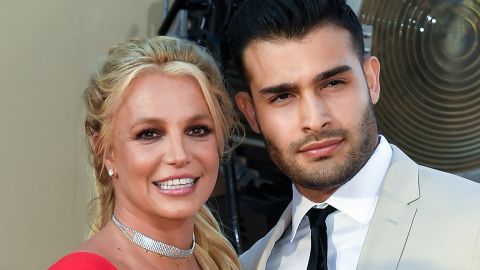 Britney Spears and Sam Asghari at the "Once Upon a Time in Hollywood" film premiere in Los Angeles.