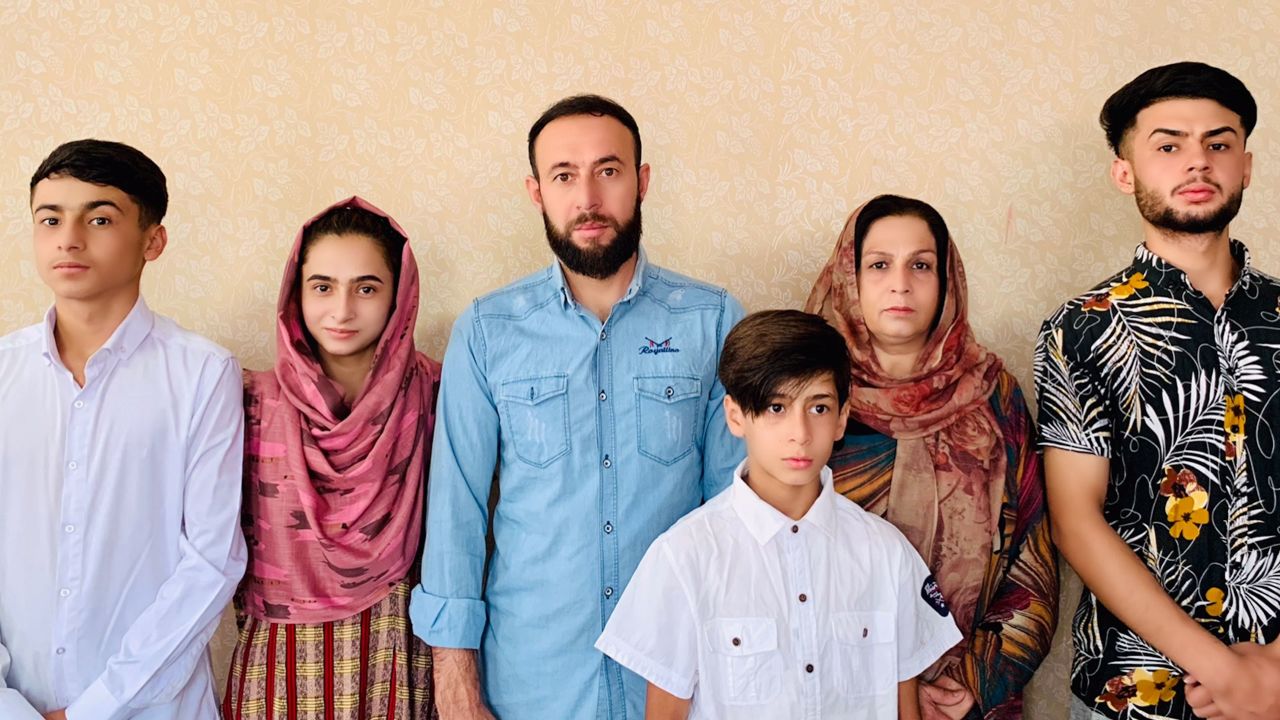 US nonprofit worker Zamarai Ahmadi, third from left, was applying for a visa to the US for himself, his wife Anisa, and their children Zamir, Zamira, Faisal and Farzad.