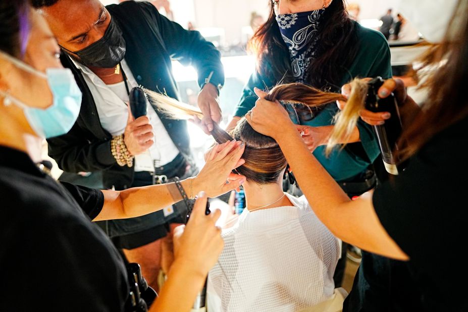 Beauty at Thom Browne's latest show consisted of abstract fascinators and 3D floral face paint.