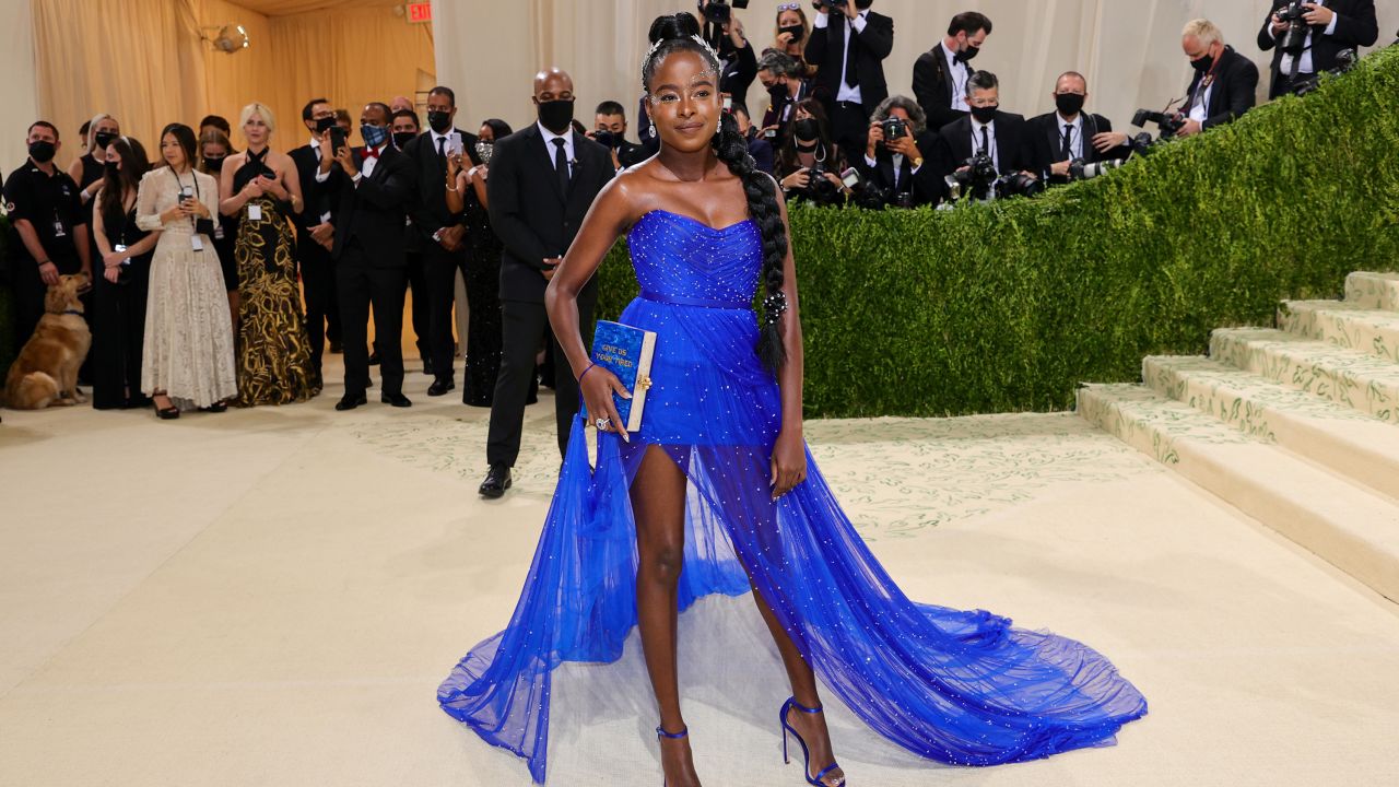 Co-chair Amanda Gorman attends The 2021 Met Gala Celebrating In America: A Lexicon Of Fashion at Metropolitan Museum of Art on September 13, 2021 in New York City. 