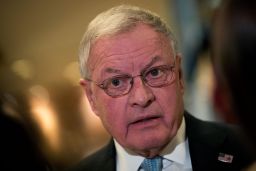 Retired Lt. Gen. Keith Kellogg speaks to the media in the lobby at Trump Tower, November 15, 2016.