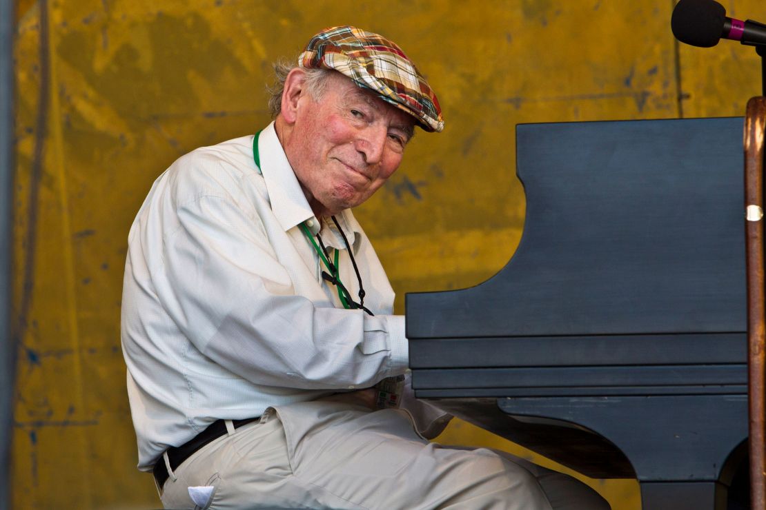 George Wein performs on stage during the 2012 New Orleans Jazz & Heritage Festival.