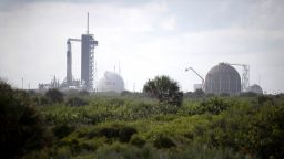 The SpaceX Falcon 9 rocket and Crew Dragon sit on launch Pad 39A at NASA's Kennedy Space Center as it is prepared for the first completely private mission to fly into orbit on September 14, 2021 in Cape Canaveral, Florida. SpaceX is scheduled to launch four private citizens into space at 8:02 pm Wednesday on a three-day mission. (Photo by Joe Raedle/Getty Images)
