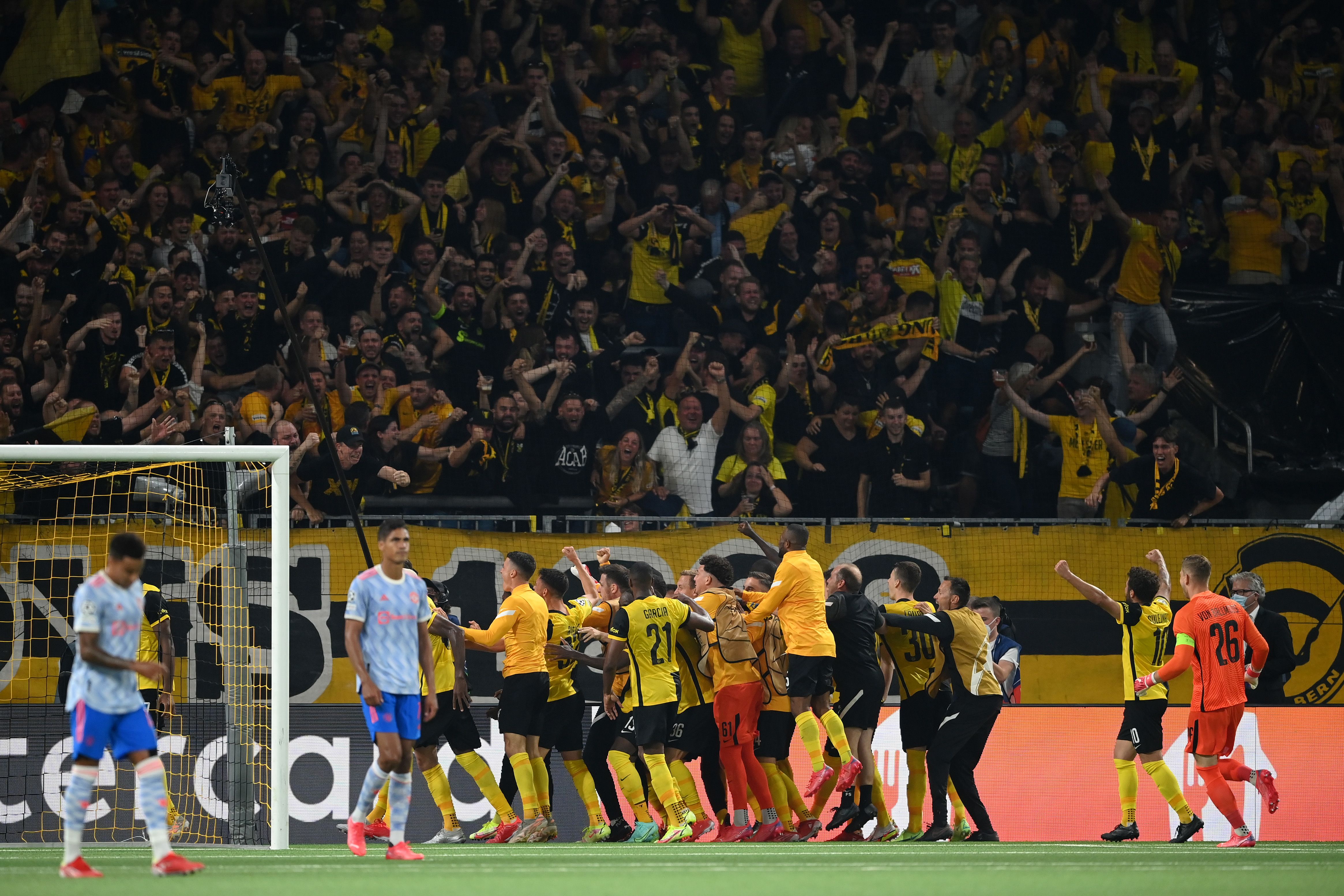 Célébration Goal Cristiano Ronaldo of Manchester United during the UEFA  Champions League, Group Stage, Group F football match between Young Boys  Berne and Manchester United on September 14, 2021 at Stade de